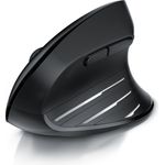 CSL ergonomische Maus (Bluetooth, Funk, Vertikal, optisch, kabellos, 2,4Ghz & Bluetooth, Armschonend, 2400 dpi) - Schwarz