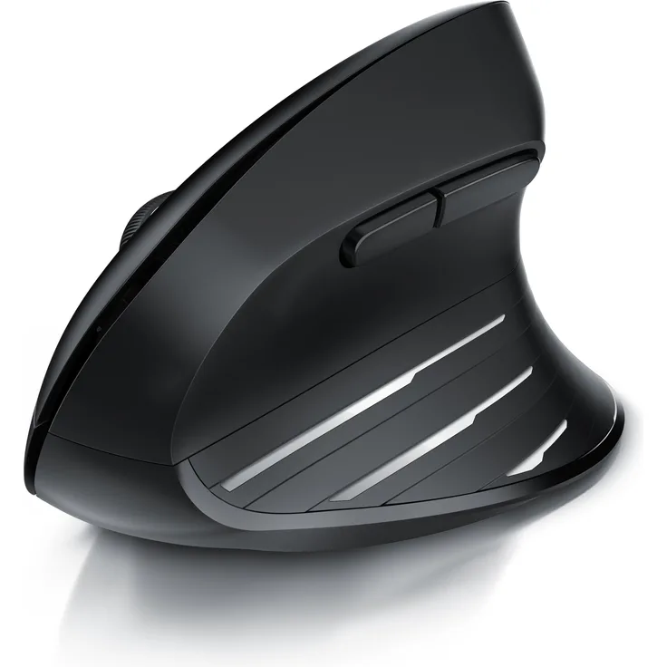 CSL ergonomische Maus (Bluetooth, Funk, Vertikal, optisch, kabellos, 2,4Ghz & Bluetooth, Armschonend, 2400 dpi) - Schwarz