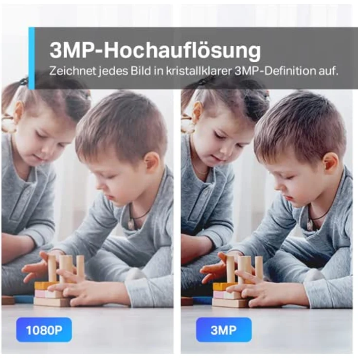 Tapo TP-Link C210P2 WLAN IP Kamera Überwachungskamera (Linsenschwenkung und Neigung, 3MP-Auflösung, 2-Wege-Audio, Nachtsicht zu 9m, bis zu 256 GB lokaler Speicher) Weiß/Schwarz, 2Stück – Bild 2