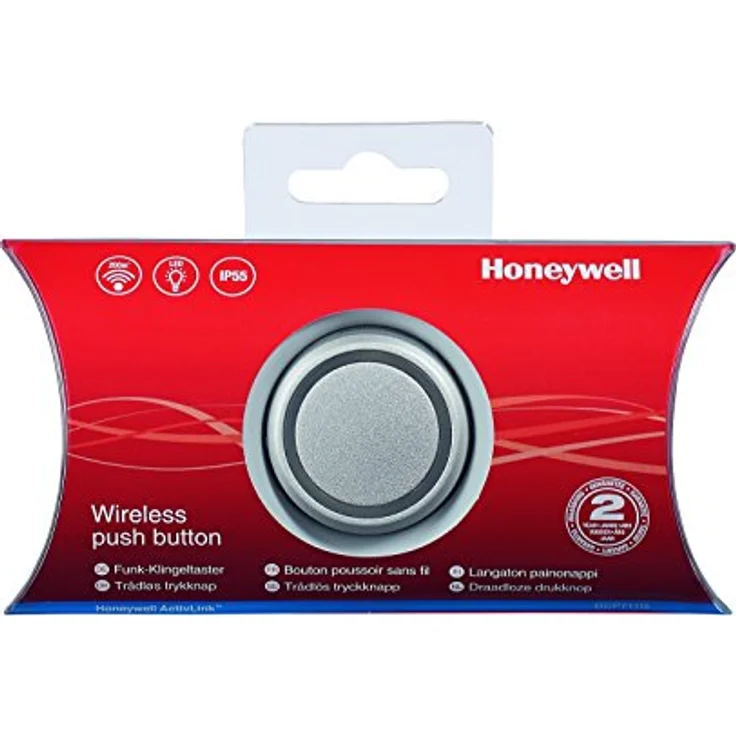 Honeywell Home Funk-Klingeltaster mit LED-Funktionsanzeige, rund, grau DCP711G – Bild 5
