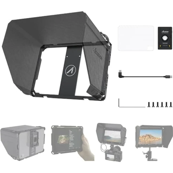 Accsoon PowerCage Mini, Tablet Käfig für iPad mini 6/7 (A17 Pro) mit Sonnenschutz, inklusive NP-F-Batterieplattenadapter und USB-C-Kabel – Bild 1