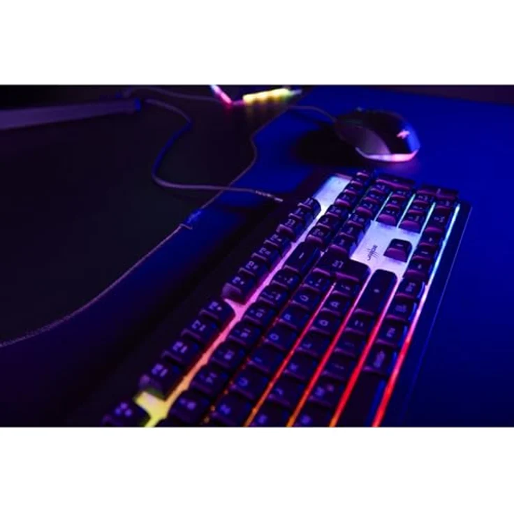 uRAGE Exodus 215 Illuminated Gaming-Tastatur Schwarz DE, Regenbogen-RGB-Beleuchtung, Anti-Ghosting, WIN-Lock, Multimedia-Funktionen – Bild 7