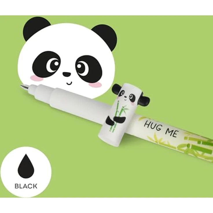 Legami Gelschreiber Panda, EP0001, löschbar, Gehäuse weiß, 0,7mm, Schreibfarbe schwarz – Bild 2