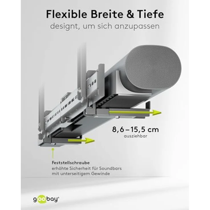 Goobay Universal Soundbar Halterung für TV mit max. Traglast 15 kg, VESA-kompatibel, schwarz – Bild 4