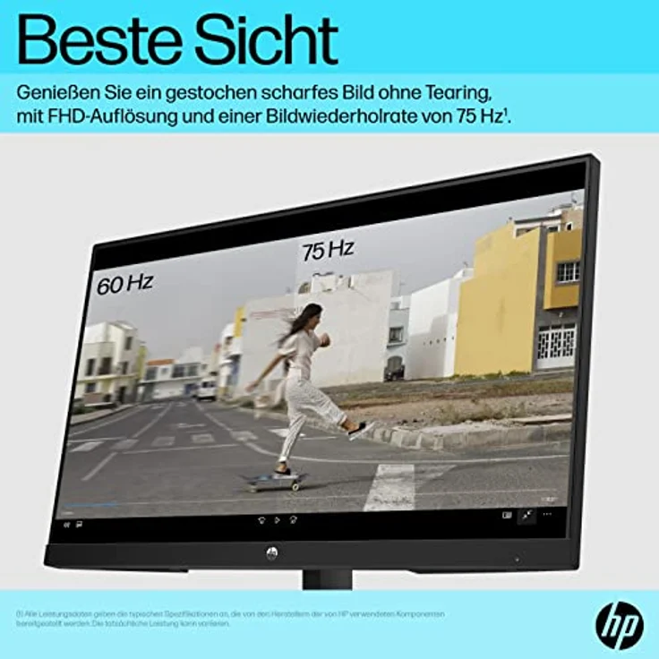 HP V24v G5 FHD Monitor 60,5 cm (23.8 Zoll), 1920 x 1080 Pixel (16:9), 75 Hz, AMD FreeSync, Joypad OSD Knopf, Blaulichtfiltermodus, Neigefunktion, Schwarz – Bild 4