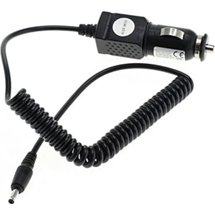 AccuCell KFZ-Ladekabel für Nokia Handys mit 3,5mm Anschluss, 12-24 Volt, 1 Meter Kabel, schwarz