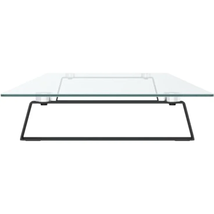 vidaXL Monitorständer, Monitorerhöhung mit Stauraum aus Hartglas und Metall, ergonomisches Design, Schwarz 100x35x8cm – Bild 5