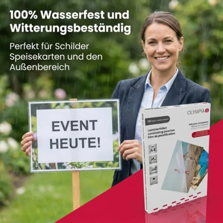 Olympia Laminierband, A4 (210 x 297 mm), 100 Stück – Bild 7