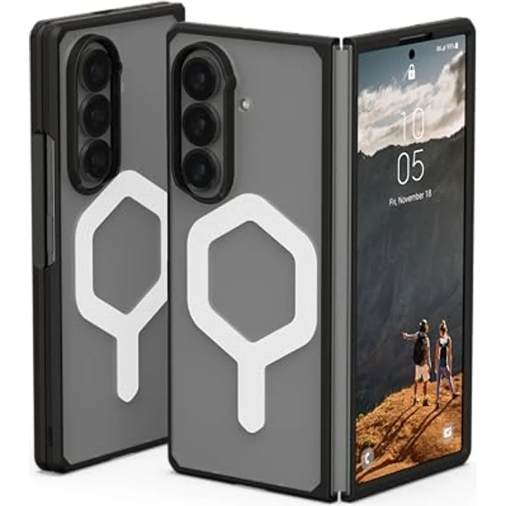 URBAN ARMOR GEAR Mouve Case für Samsung Galaxy Z Fold 7, Sturzfestes Cover mit Wireless Charging Kompatibilität, transparent schwarz (Ice) – Bild 1