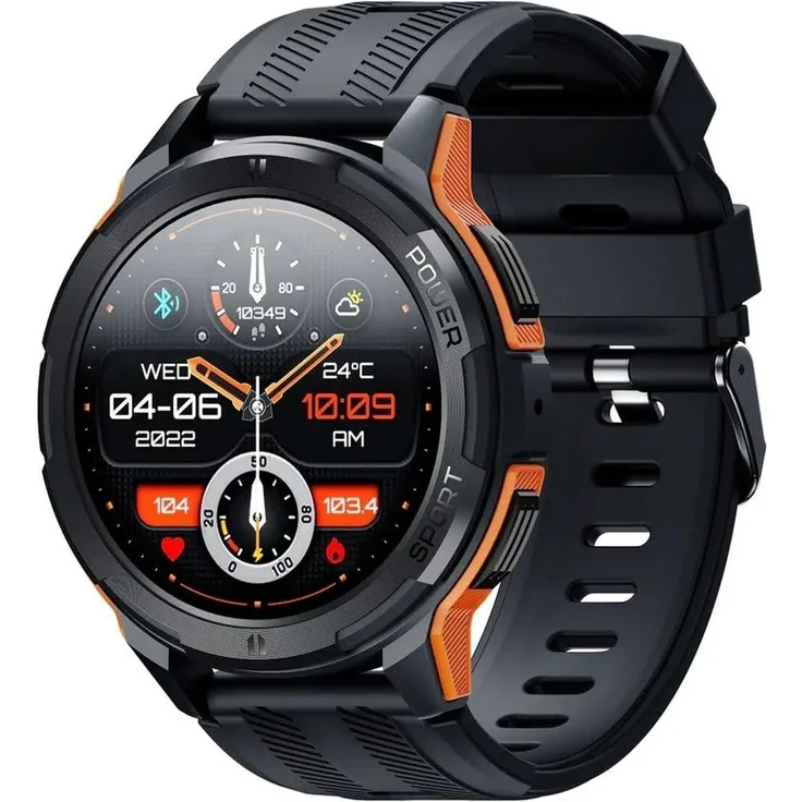 OUKITEL Smartwatch BT10 Rugged Outdoor, 1.43 Zoll AMOLED-Display, Pulsoximeter, 100+ Sportmodi, BT 5.2, IP68, vielfältige Funktionen