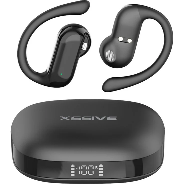 Xssive XSS-OWS2 Bluetooth 5.4 Open Ear Kopfhörer, Bass Boost & Geräuschunterdrückung, wireless In-Ear, schwarz