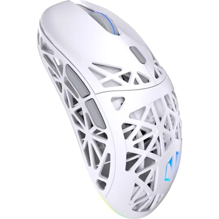 ENDORFY LIV Wireless Onyx White Gaming Maus, kabellos, Ultraleicht (69 g), 12.000 DPI, PixArt PAW3311, Kailh GM 4.0, 2.4GHz, BT, USB-A, ARGB-Hintergrundbeleuchtung
