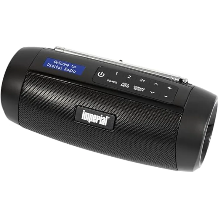 Imperial DABMAN GO – Tragbarer Bluetooth-Lautsprecher mit Radio (DAB+/UKW, 8 Stunden Wiedergabe, IPX5 wasserdicht, 5 Watt) – Schwarz