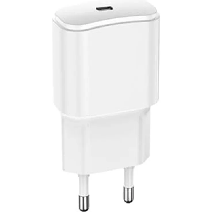 Forever USB C Ladegerät 20W PD QC, Kompaktes Netzteil für iPhone, Samsung Galaxy und mehr, Weiß, 1x USB-C Port, intelligent und effizient