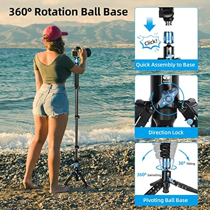 SIRUI P-325FS Carbon Einbeinstativ 140 cm mit Fliplocks + Standspinne – Bild 4