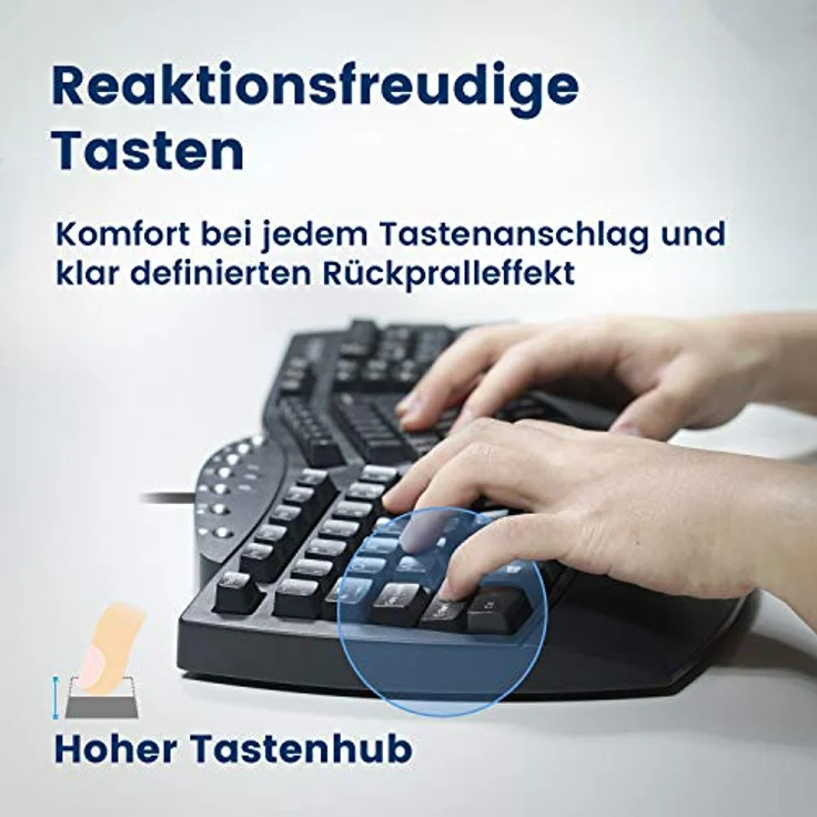 Perixx PERIBOARD-512 - Tastatur - USB - QWERTZ - Deutsch - Schwarz (11523) – Bild 5