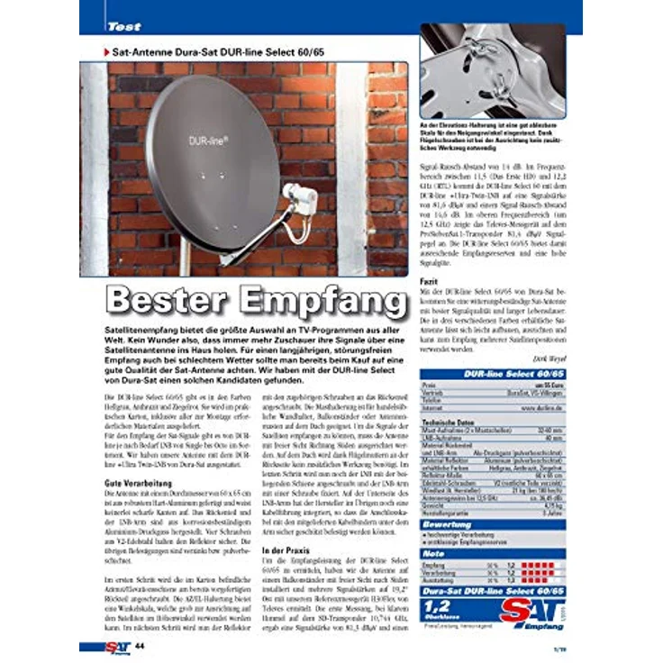 DUR-line Select 85/90cm Satellitenschüssel Alu hellgrau – Bild 4
