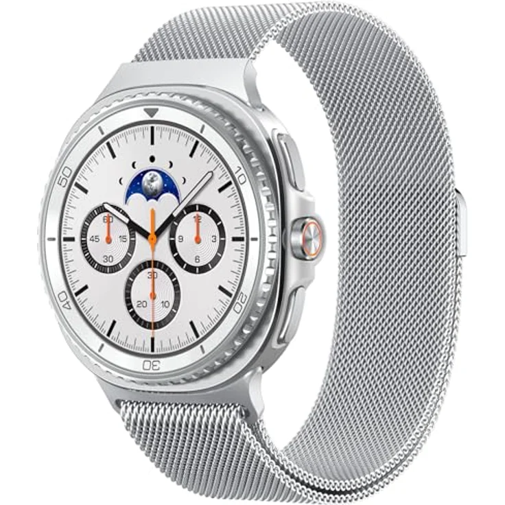 Spigen Metal Fit (Steel), Uhrenarmband aus hochwertigem Edelstahl mit verstellbarem Magnetverschluss, Silber – Bild 1
