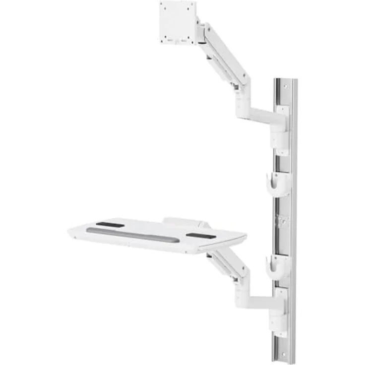 SpeaKa Professional Monitor-Wandhalterung SP-MM-961, Höhenverstellbar, schwenkbar und neigbar, Weiß, für Displays von 43,2 cm (17) - 124,5 cm (49), max. Tragkraft 20 kg – Bild 3