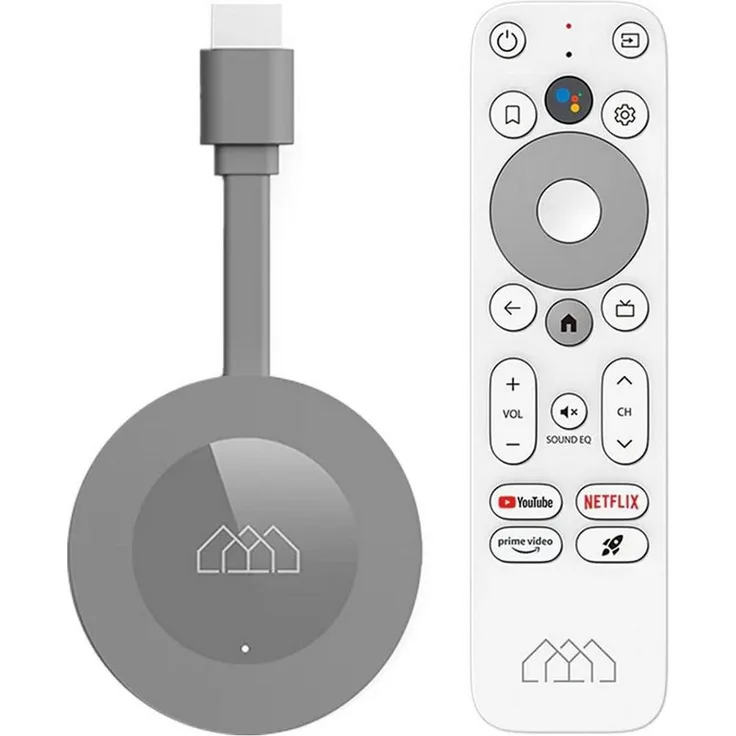Homatics Streaming-Stick Dongle G 4K Google TV, 4K Ultra HD, Sprachfernbedienung, Grau