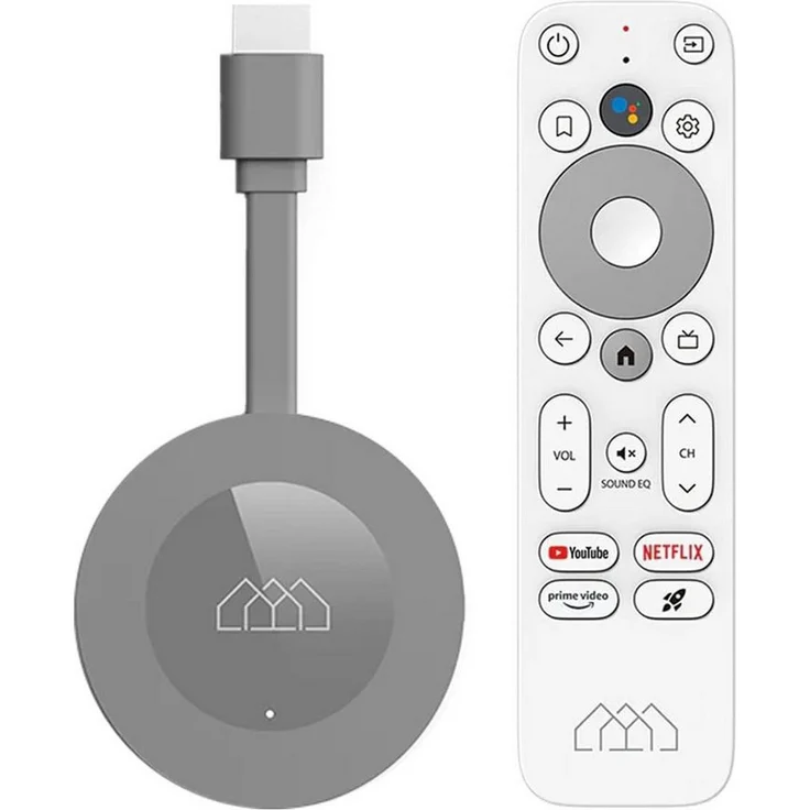 Homatics Streaming-Stick Dongle G 4K Google TV, 4K Ultra HD, Sprachfernbedienung, Grau