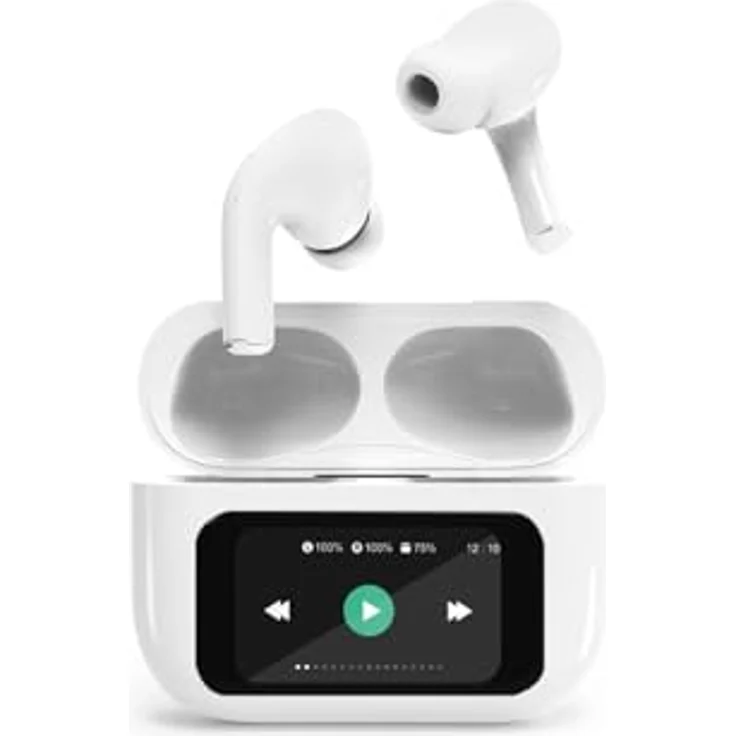 Gembird TWS-LCD-ANC-01-W, Kabellose Kopfhörer mit Active Noise Cancelling und 8 Stunden Akkulaufzeit, Weiss – Bild 2