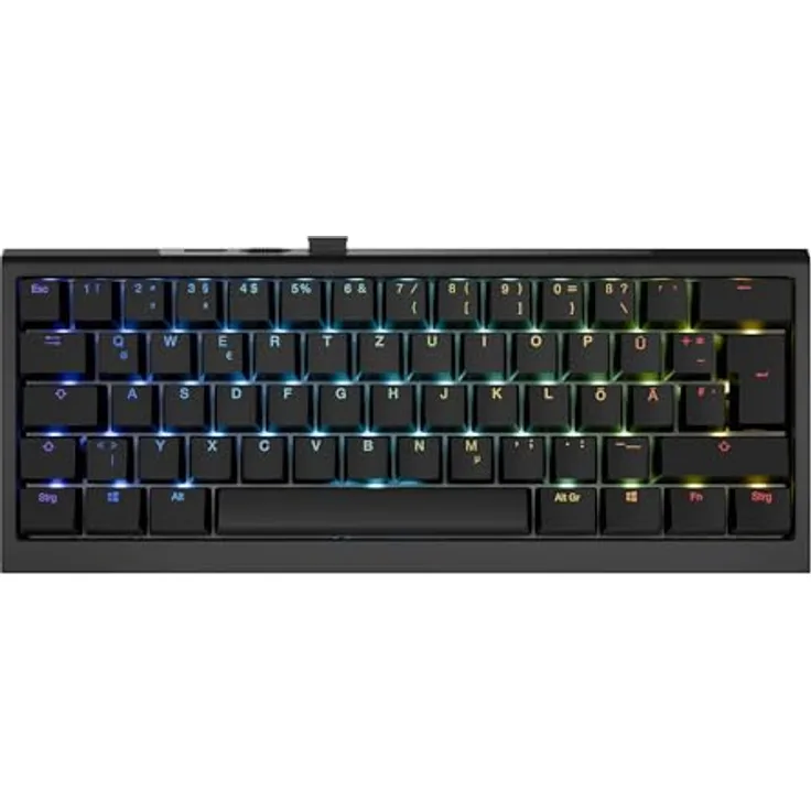 Ducky One X Mini Wireless Gaming Tastatur Schwarz – 60%, RGB, Induktive Switches, Tri-Mode-Konnektivität, Rapid Trigger
