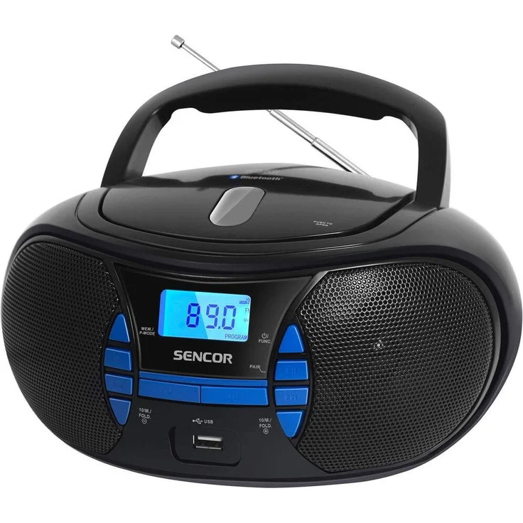 Sencor SPT 2700 BK, Boombox mit CD, MP3, USB, Bluetooth, FM-Radio und LCD-Display