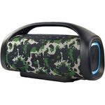 MUSE M-980 CA 300 Watt Camouflage tragbarer Bluetooth Lautsprecher, Splash-Proof, mit farbwechselnden LED-Lichtern, Wireless und Stereo Pairing, schwarz