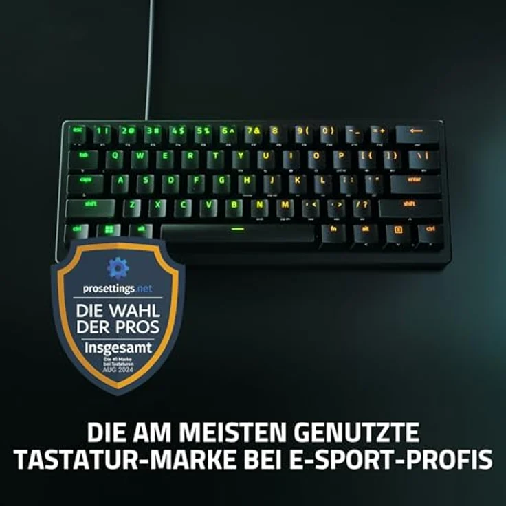Razer Huntsman V3 Pro Mini - Analoge optische E-Sport Tastatur 60% US-Layout | Schwarz, Rapid Trigger & Snap Tap, Doubleshot-PBT-Tastenkappen – Bild 2