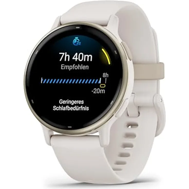 Garmin Vivoactive 5 AMOLED GPS Smartwatch mit Fitness- und Gesundheistfunktion, Musik, Elfenbein/Cremegold mit Silikonarmband