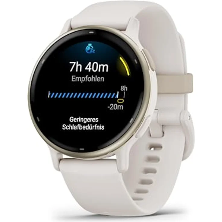 Garmin Vivoactive 5 AMOLED GPS Smartwatch mit Fitness- und Gesundheistfunktion, Musik, Elfenbein/Cremegold mit Silikonarmband – Bild 1