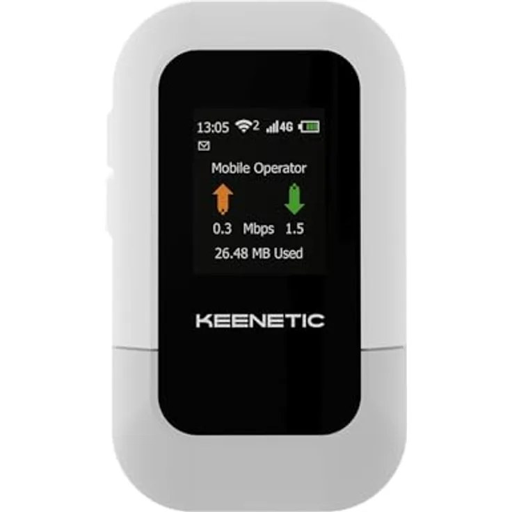 Keenetic KN-5110-01-EU, Tragbarer Router mit SIM-Karten-Slot, WLAN 4/6, 3000 mAh Akku, Schwarz