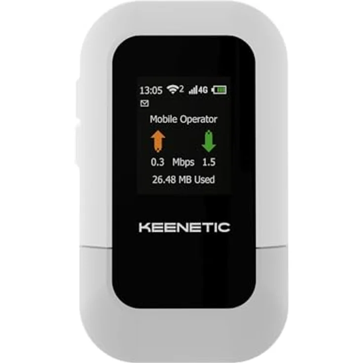 Keenetic KN-5110-01-EU, Tragbarer Router mit SIM-Karten-Slot, WLAN 4/6, 3000 mAh Akku, Schwarz – Bild 1