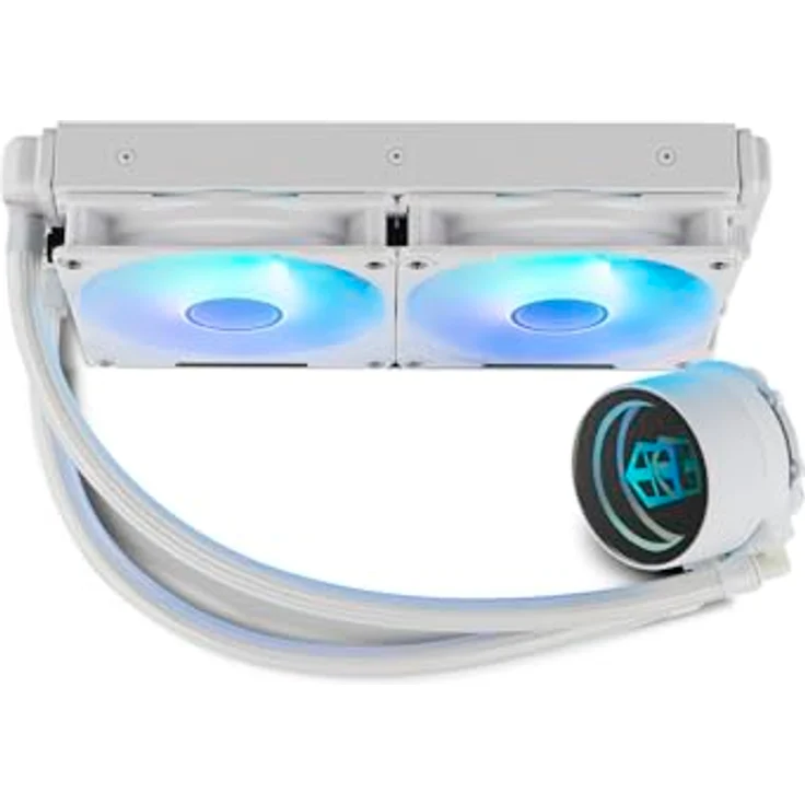 NOX XTREME PRODUCTS HUMMER M-240, ARGB-Flüssigkeitskühlung mit 2 x 120mm Lüftern, PWM-Steuerung und Infinity-Spiegeleffekt, kompatibel mit Intel und AMD, weiß – Bild 4