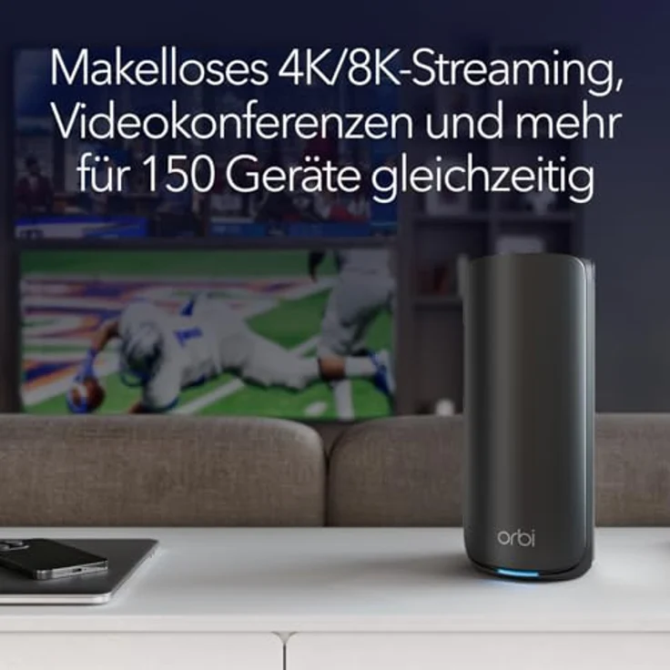 Netgear Orbi 870 Tri-Band WiFi 7-Mesh-Netzwerksystem (RBE873B) Router mit 2 Satelliten, bis zu 600 m² Abdeckung, 10-Gig-Internetanschluss, BE21000 (bis zu 21 GBit/s), schwarz – Bild 4