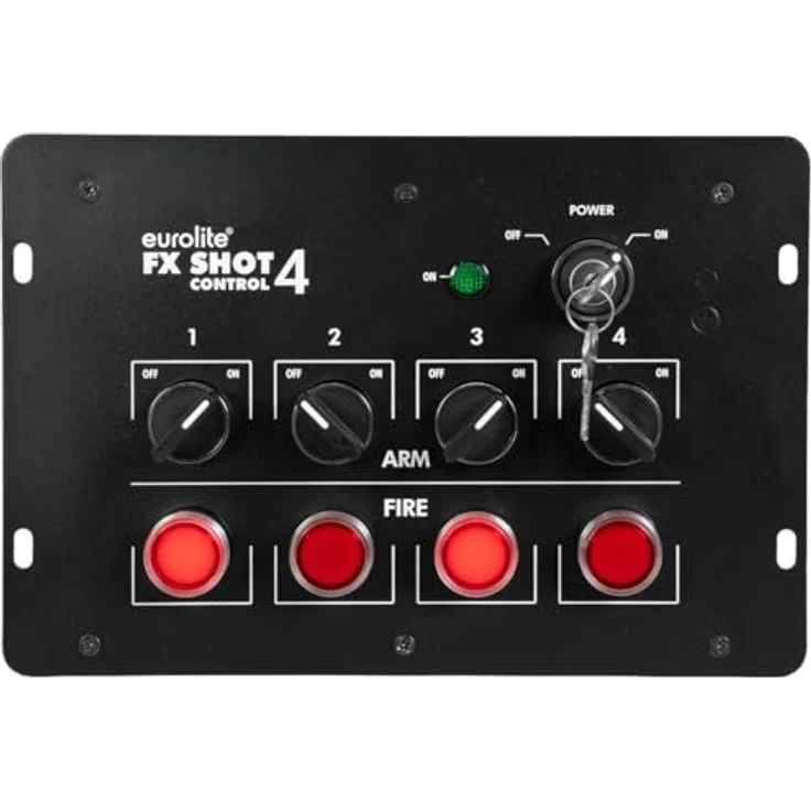Eurolite FX Shot Control 4, 4-Kanal Steuergerät für Spezialeffekte mit rotem Trigger und Sicherheitsschalter, schwarz matt – Bild 2