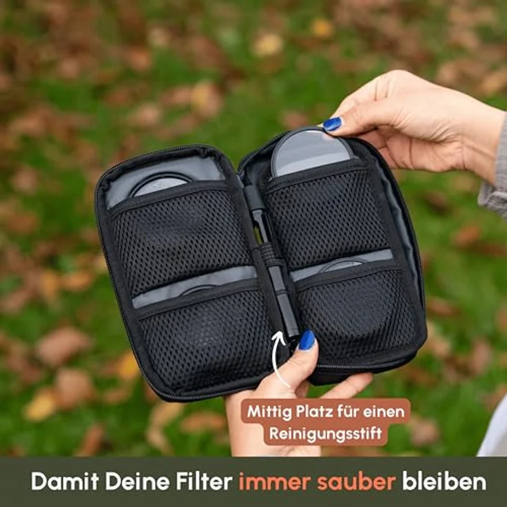 C-Rope Filtertasche für Kamera-Filter bis 10 cm Durchmesser, wasserfest und gepolstert, Aufbewahrung für 8 Filter – Bild 5