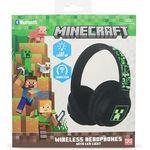 OTL Technologies Minecraft Faltbare kabellose Kopfhörer mit LED-Licht, Bluetooth 5.3, 50 Stunden Akkulaufzeit, leicht und bequem