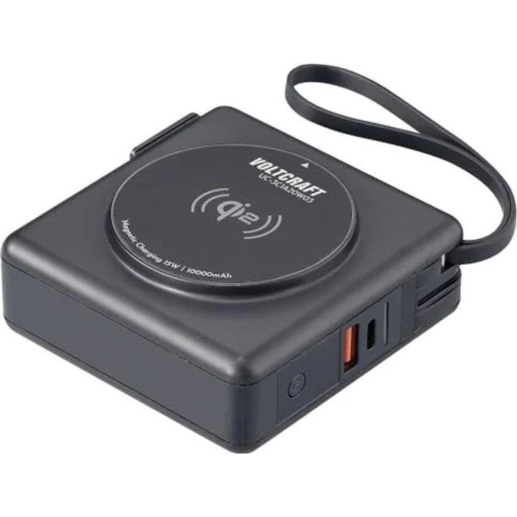 Voltcraft UC-3C1A20W03 Reiseladeadapter, 3 x USB-C und 1 x USB-A, Innenbereich, 3 A, Qi2-zertifiziert, mit digitalem Display und 3 austauschbaren Steckern (EU, UK, AU) – Bild 3