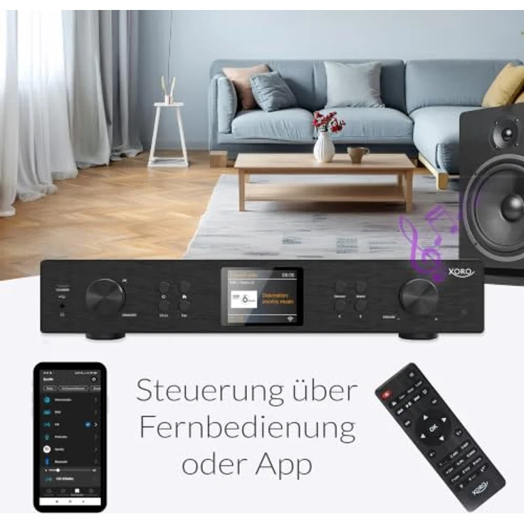 XORO HFT 440 Pro – HiFi-Tuner mit Internetradio, DAB+, UKW, Spotify Connect, Bluetooth 5.2 und WLAN, Metallgehäuse – Bild 3