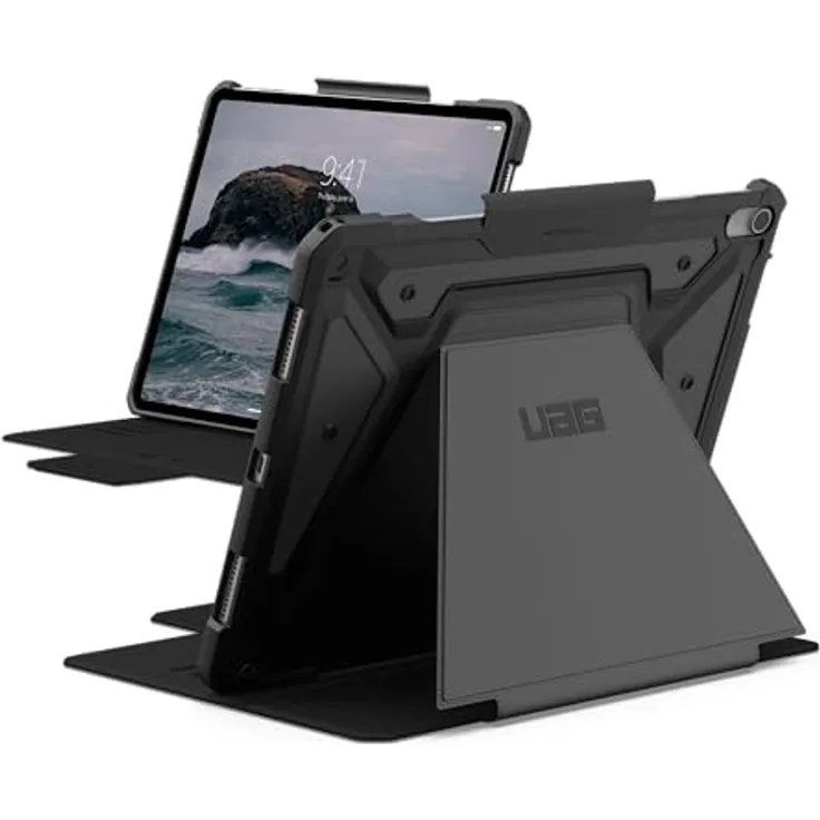 URBAN ARMOR GEAR Metropolis SE Case Apple iPad Air 13 Hülle (M2 / 2024) schwarz (Wake/Sleep Funktion, Apple Pencil/Logitech Crayon Stift-Halter, Standfunktion)