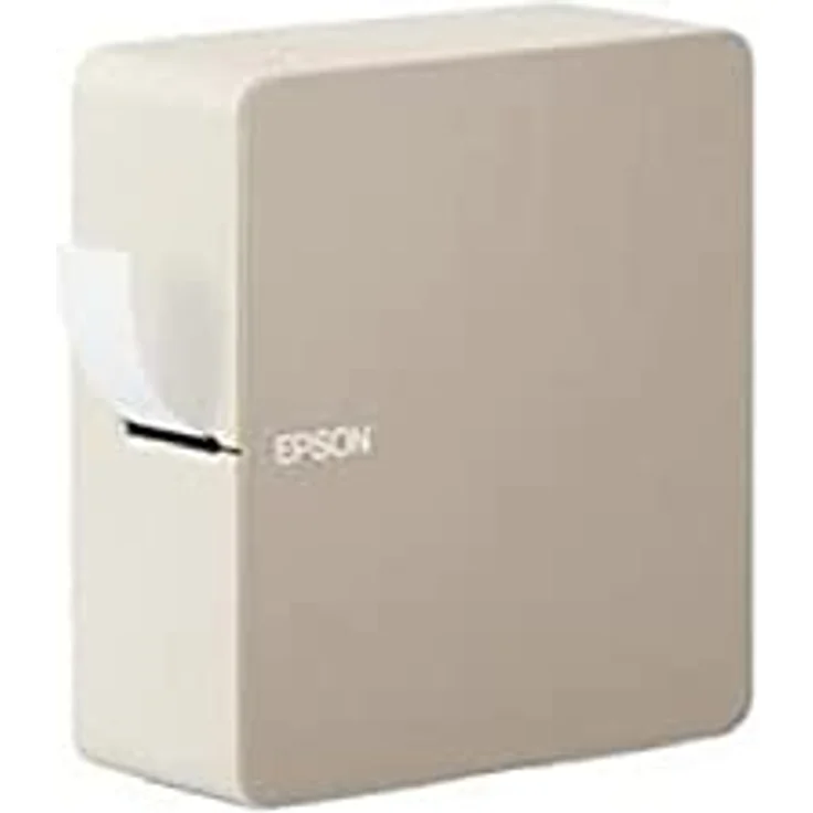 Epson LabelWorks LW-C610, Bluetooth-Etikettendrucker für individuelle Designs (z. B. Etiketten, Geschenkbänder), 50 kompatible Bänder bis 24 mm Breite, App-Steuerung, Batterie-/Netzteil-Betrieb, beige – Bild 1