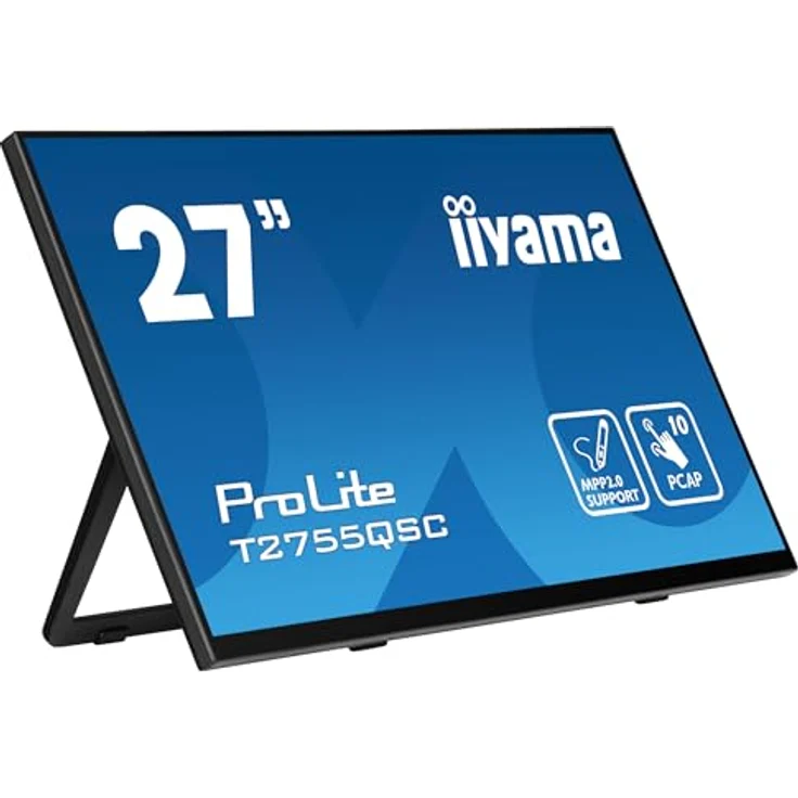 iiyama ProLite T2755QSC-B1 68,6 cm 27" IPS LED-Monitor WQHD 10 Punkt Multitouch kapazitiv HDMI DP Audio-out USB3.2 7H Anti-Fingerprint schwarz – Bild 3