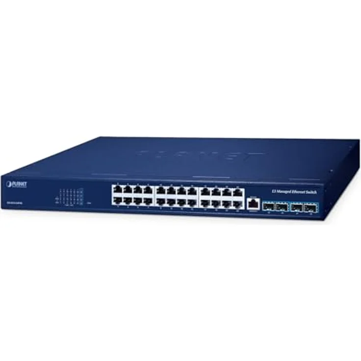 Planet GS-6311-24T4X, 24-Port Managed Ethernet Switch mit Layer 3, Power over Ethernet (PoE), 128 Gbit/s, Blau – Bild 2