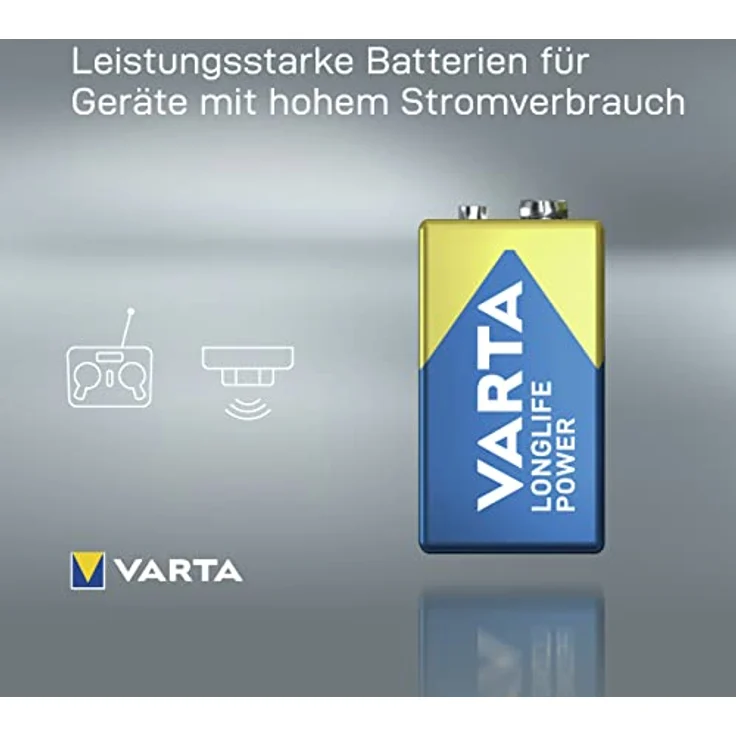 VARTA Longlife Power 9V Block 6LP3146 Batterie, Alkaline E-Block Batterien ideal für Feuermelder Rauchmelder Stimmgerät (2er Pack) – Bild 4