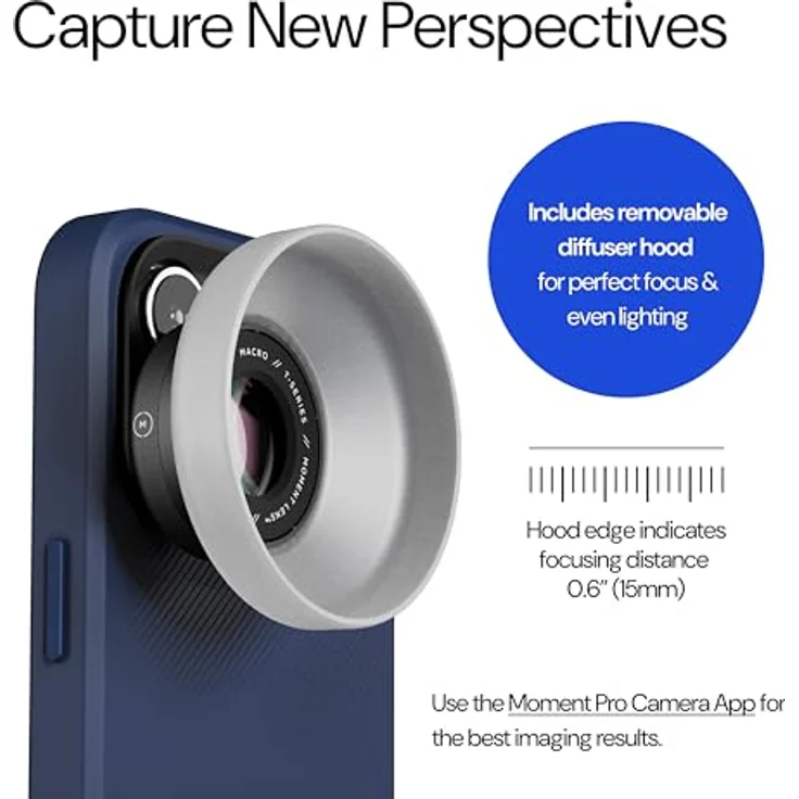 MOMENT Macro 10x Lens T-Series, Makroobjektiv für Smartphones mit Bokeh-Effekt und Gegenlichtblende, kompatibel mit iPhone 13 und neuer – Bild 2