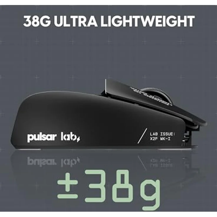 Pulsar Gaming Gears LAB X2F, Kabellose Ultraleicht-Gaming-Maus mit 32.000 DPI, 750 IPS, XS-1 Sensor, 8K kompatibel, Huano Blue Pink Dot Switches, Schwarz – Bild 4
