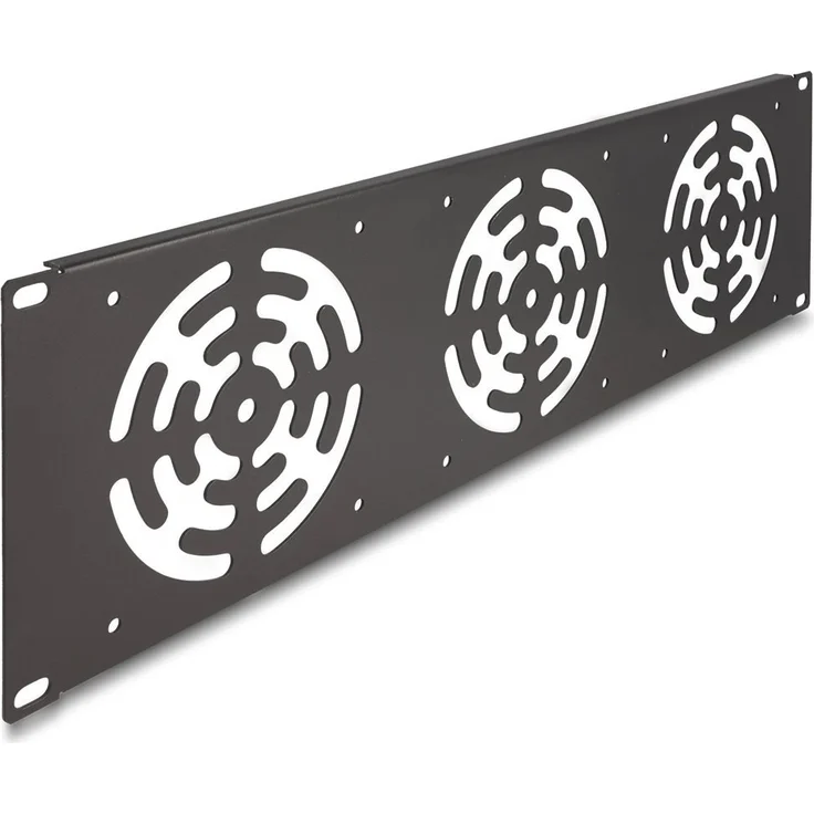 Delock Rackabdeckung für 3 Lüfter, 120 x 120 mm, dunkelgrau, 3U, 48.3 cm (19")