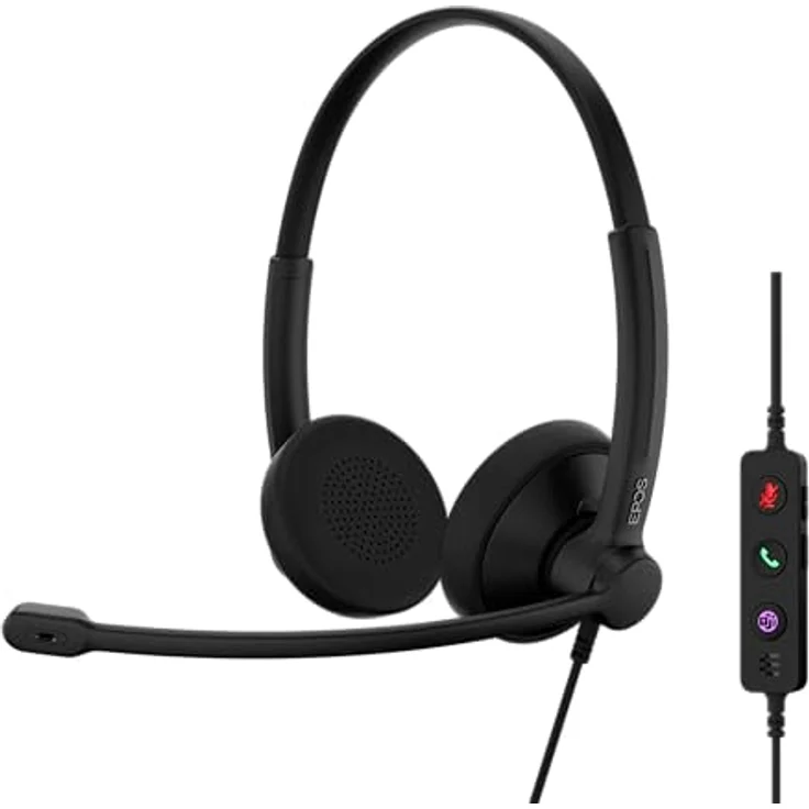 EPOS IMPACT 100 MS, On Ear Headset kabelgebunden, Stereo, Schwarz, Noise Cancelling, Mikrofon-Stummschaltung – Bild 1